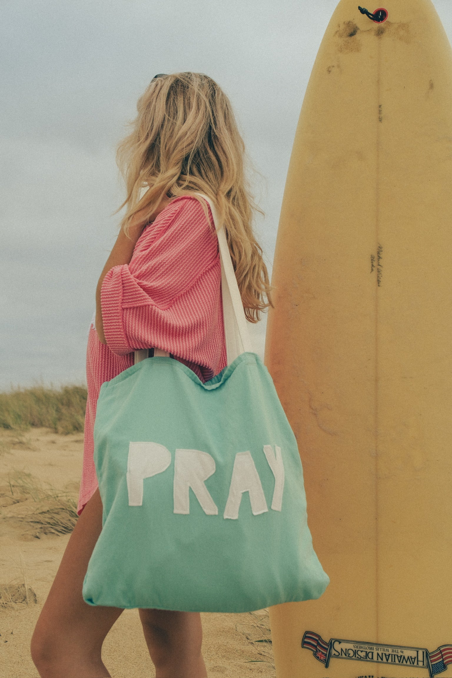 Turquoise PRAY Tote