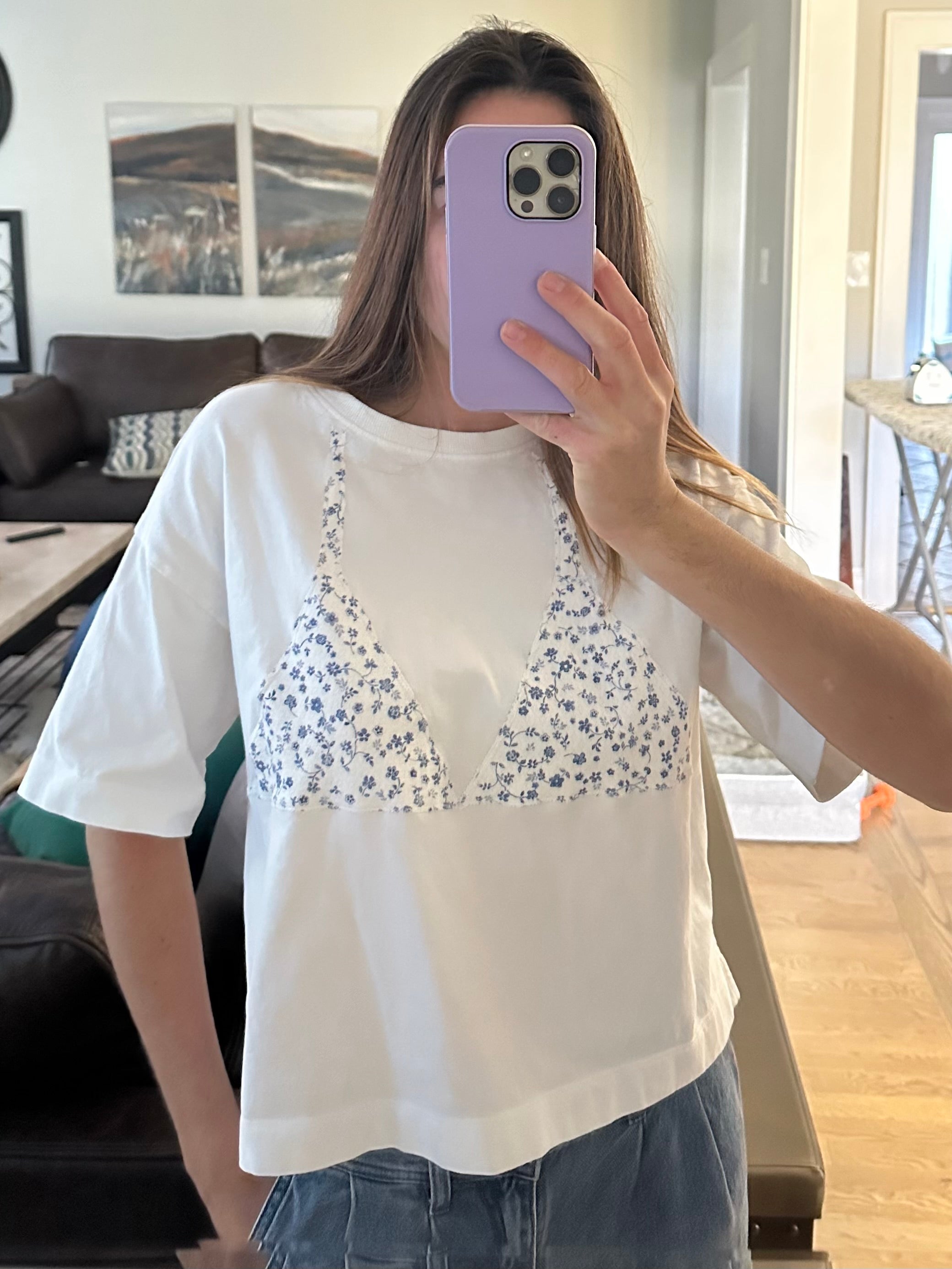 Blue Flower Bikini Tee