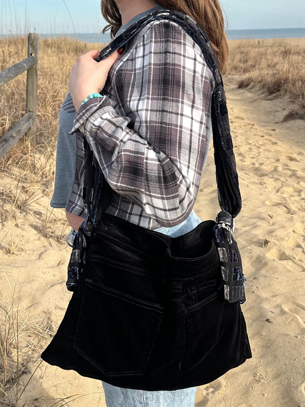 Black Velvet Jean Purse