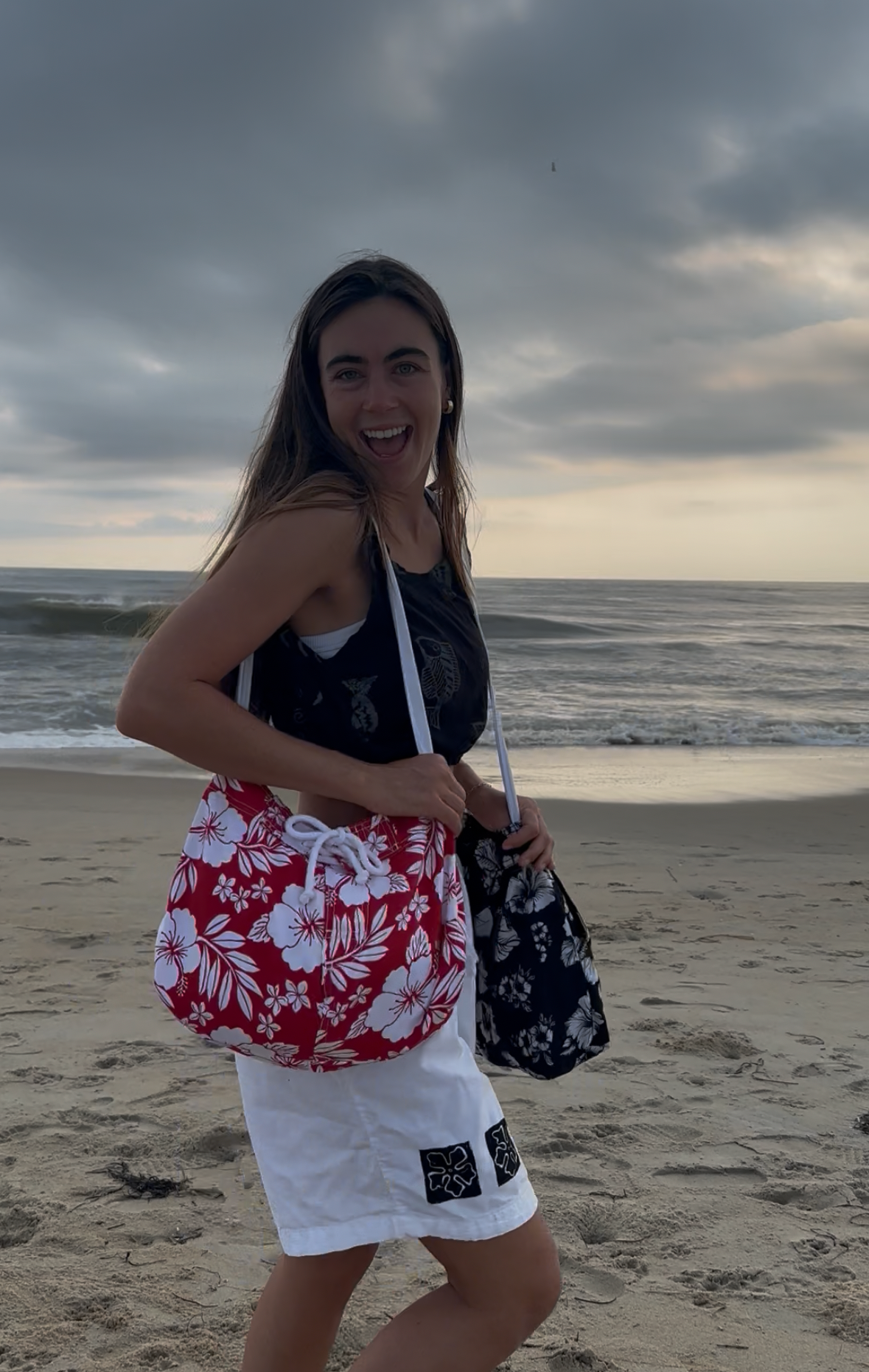 Red Hibiscus Boardies Bag
