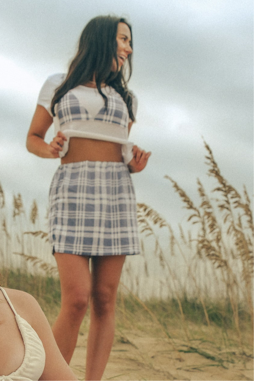 Blue Flannel Skirt