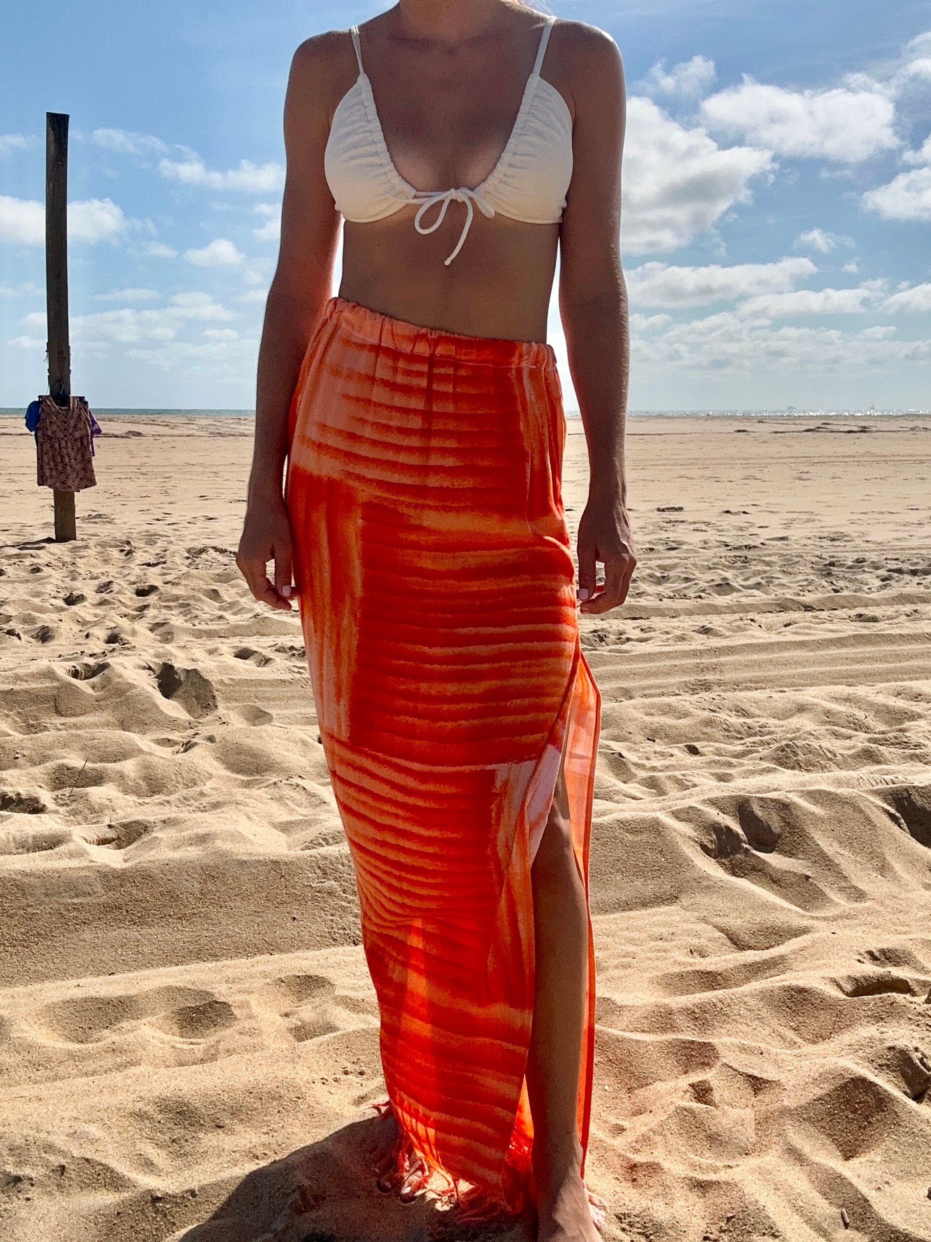 Orange Maxi Skirt