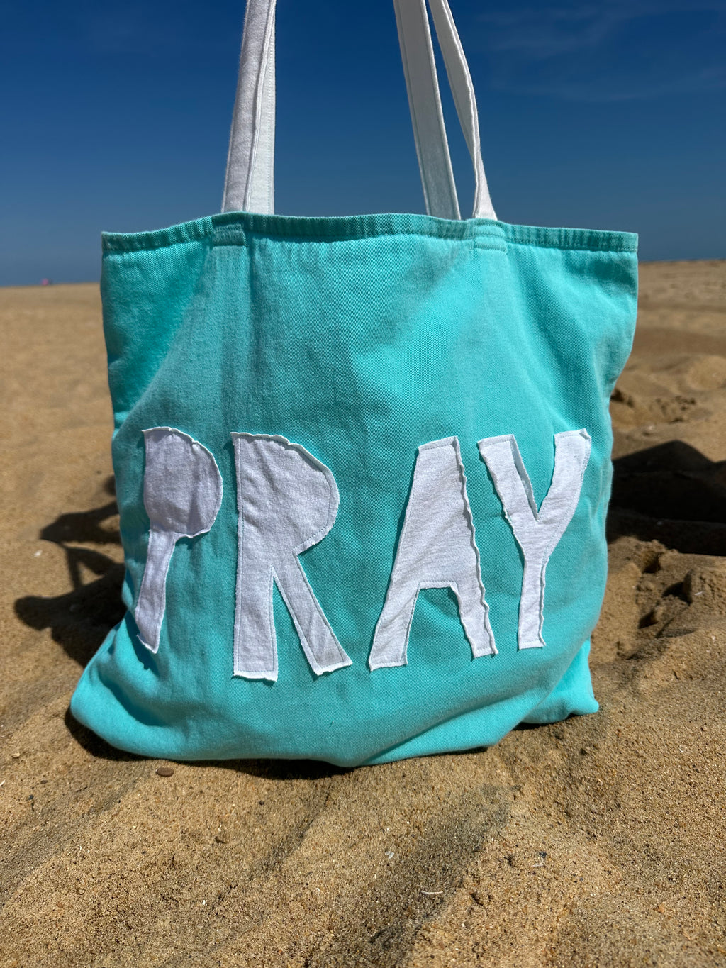 Turquoise PRAY Tote