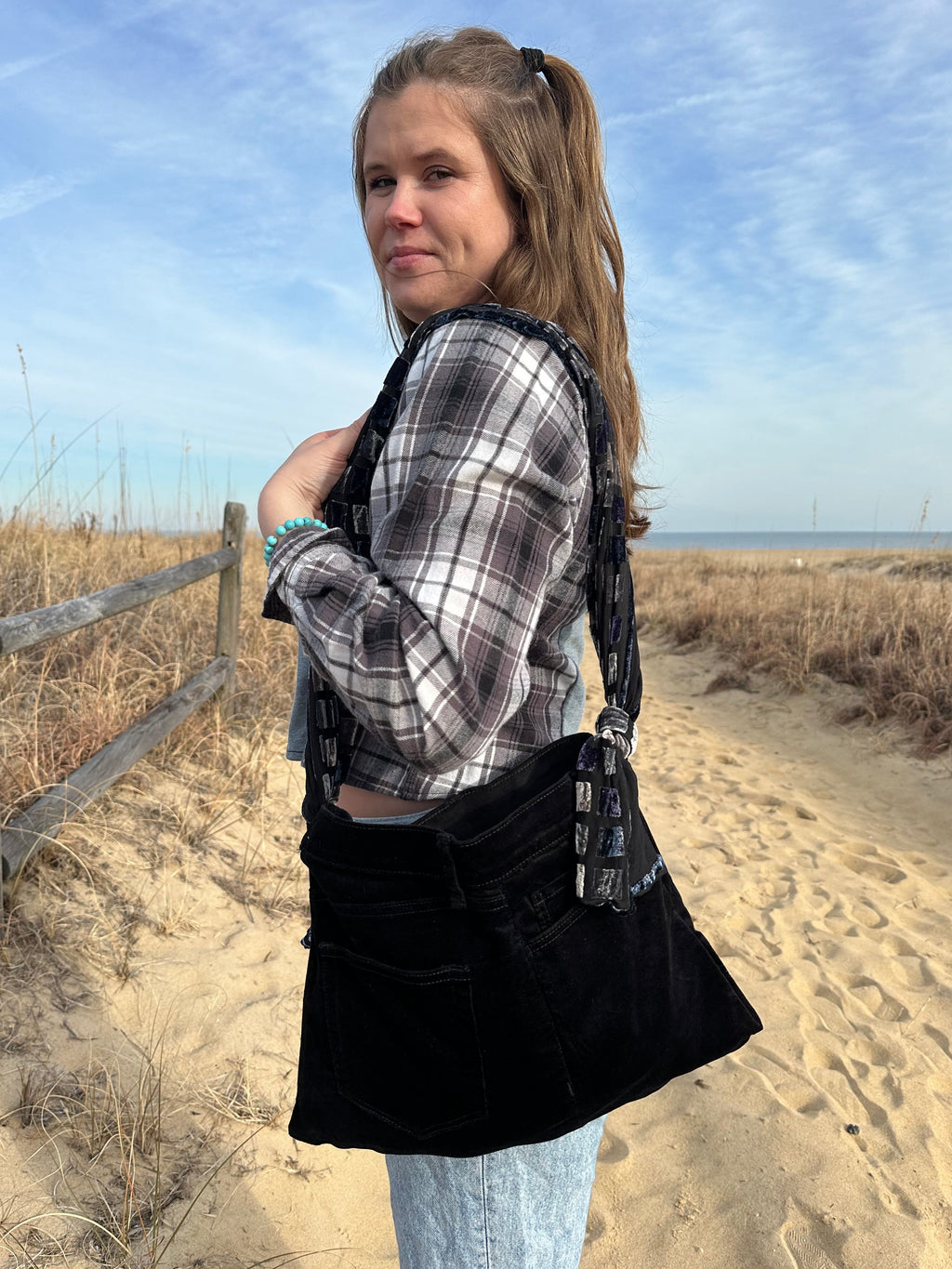 Black Velvet Jean Purse