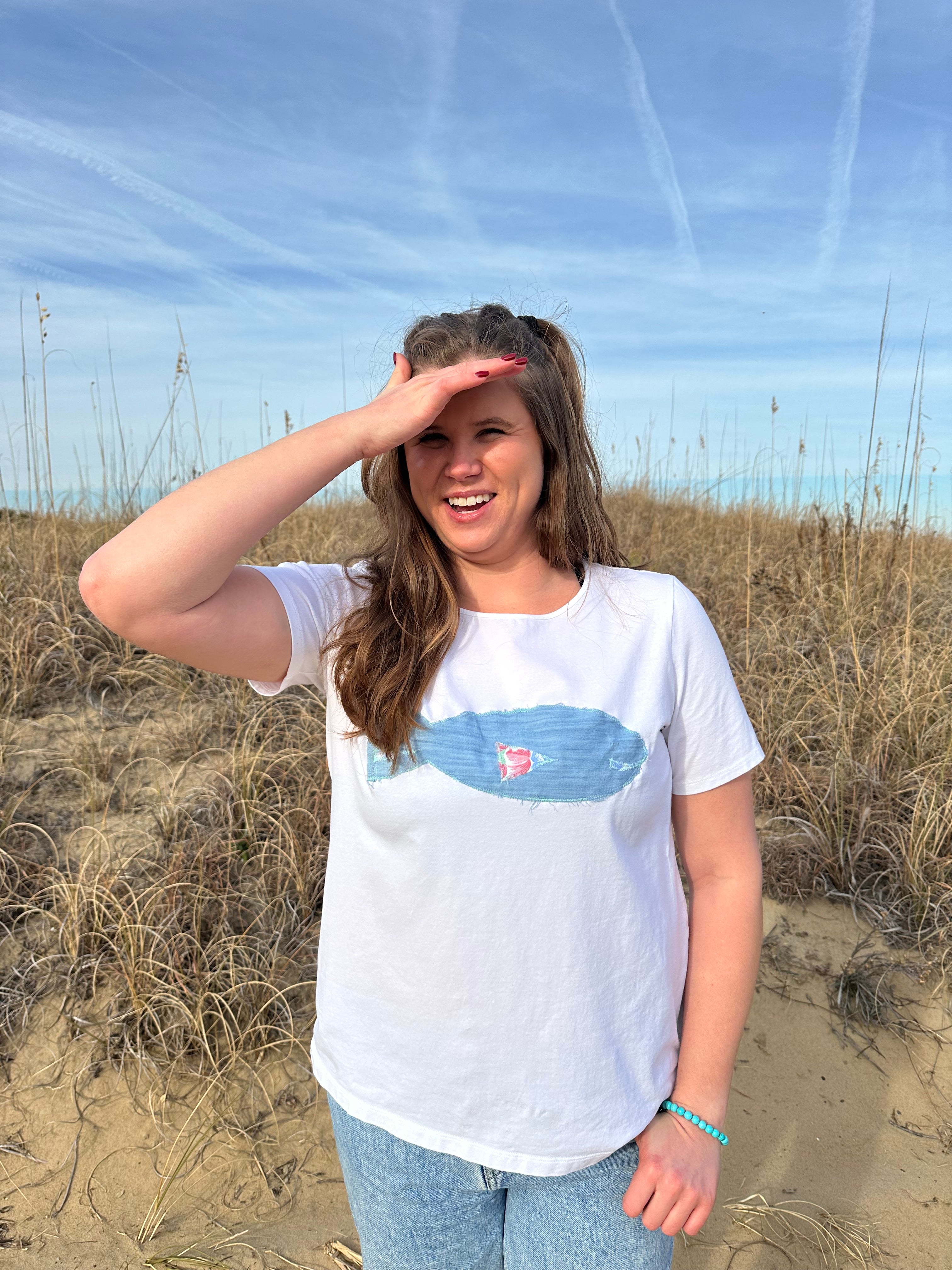 Not So Basic Denim Fishy Tee