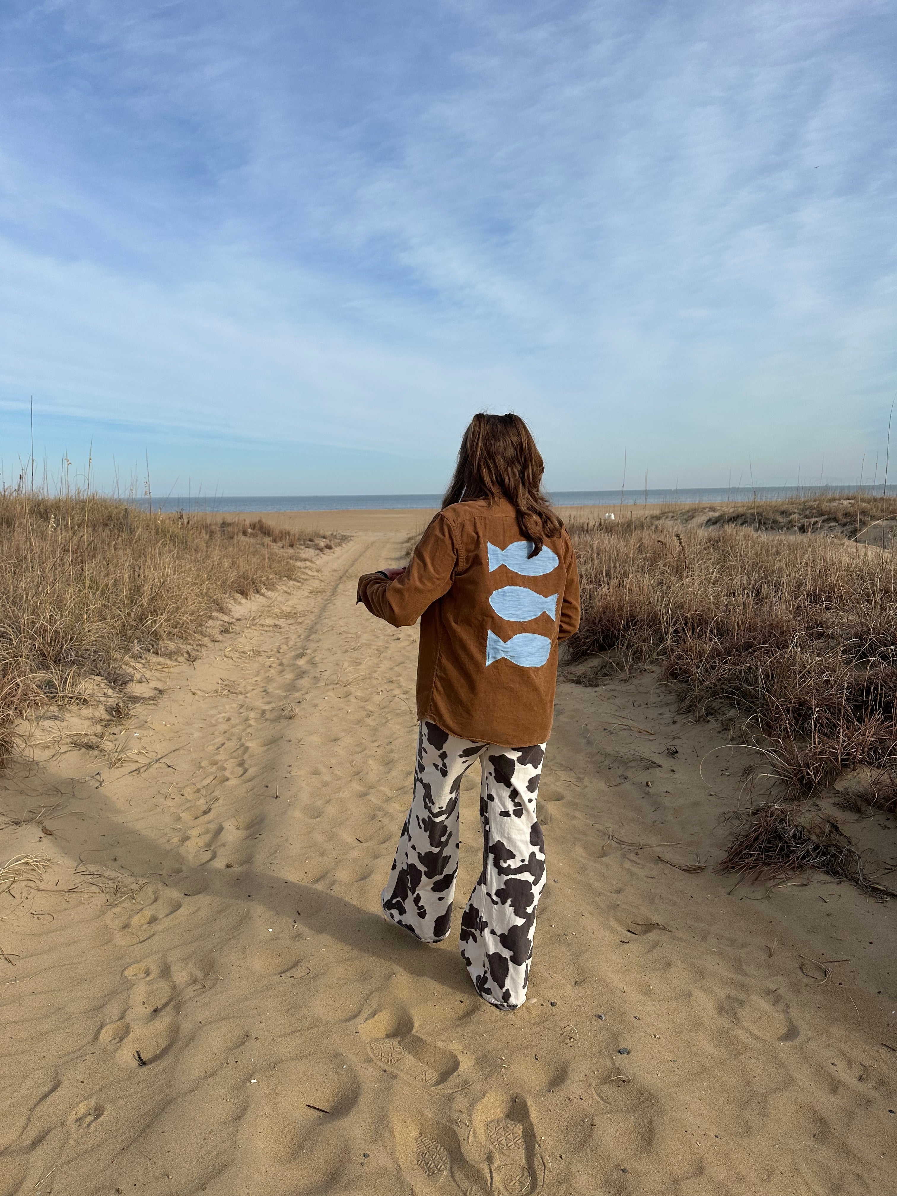 Fishy Corduroy Brown Button Down
