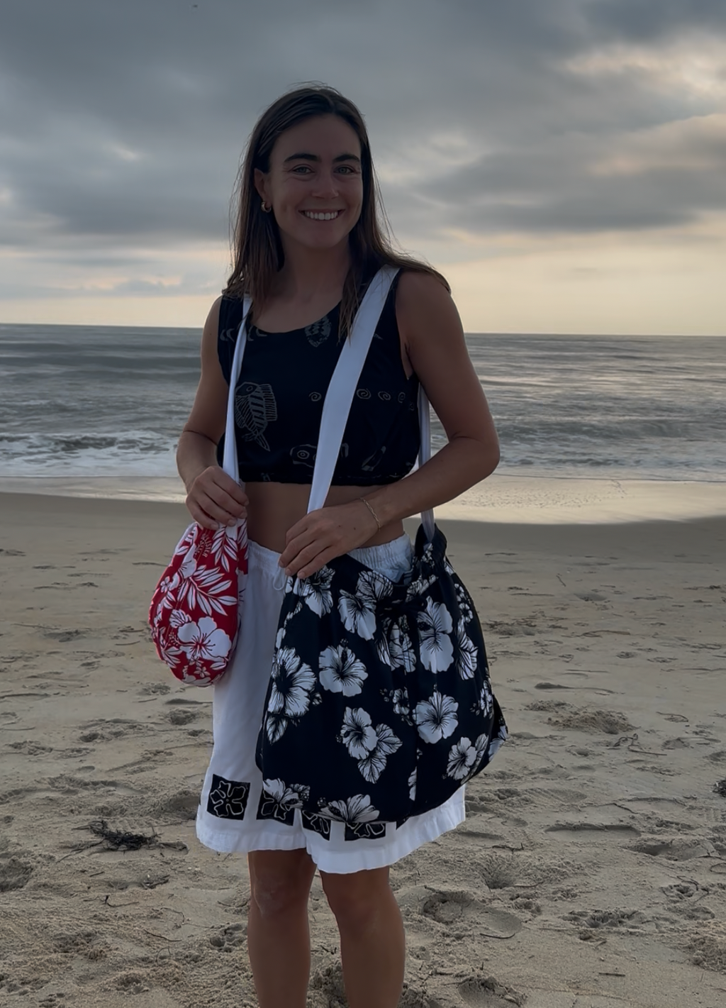 Black and white boardies bag