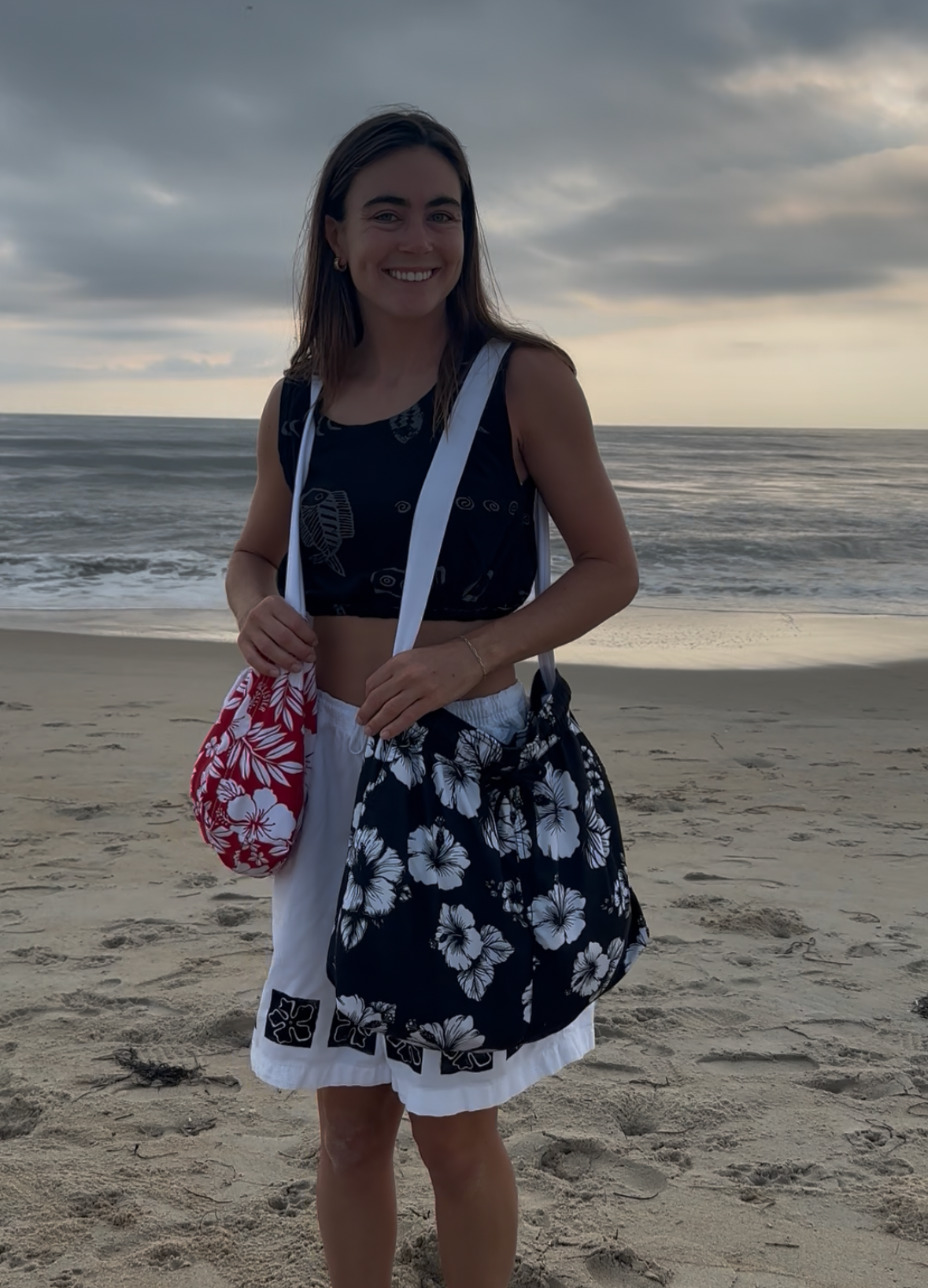 Black and white boardies bag
