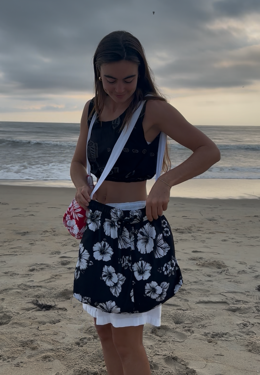 Black and white boardies bag