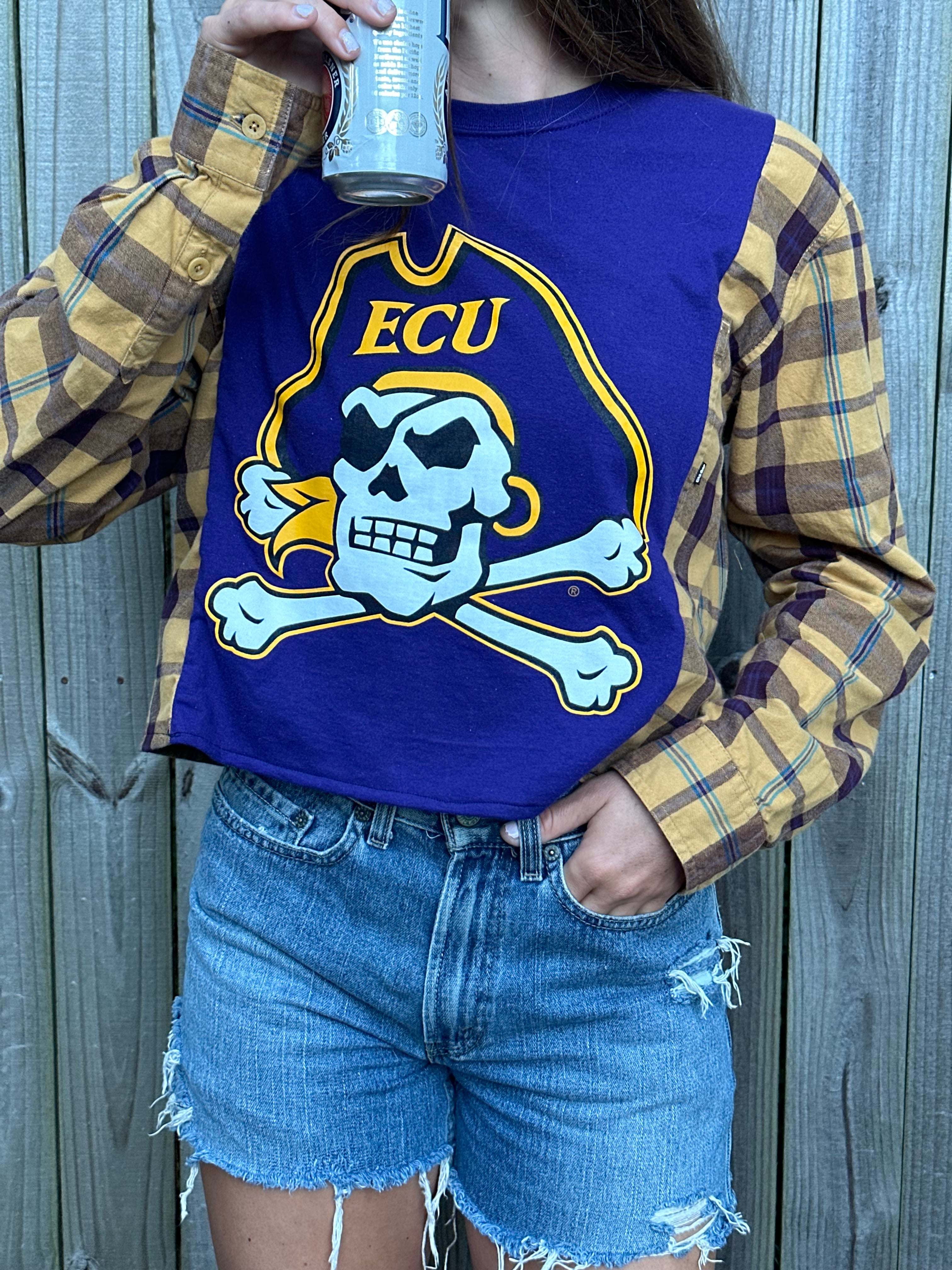 ECU Pirates Flannel Tee
