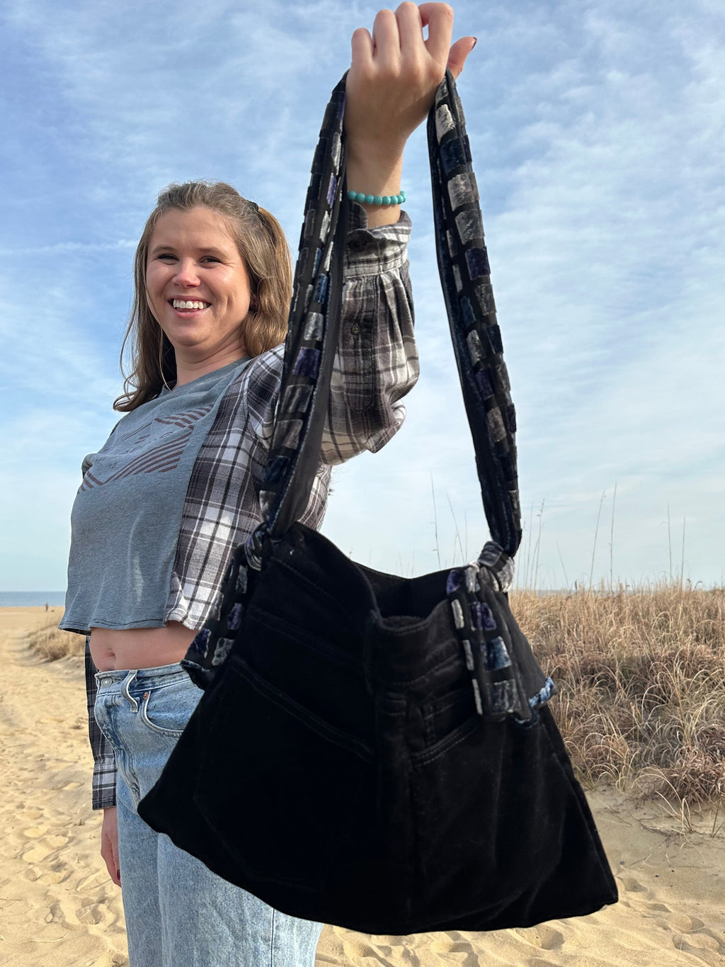 Black Velvet Jean Purse